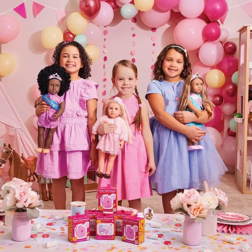 Our Generation Esme Birthday Doll Frilly Party Dress Heart Balloons NWT